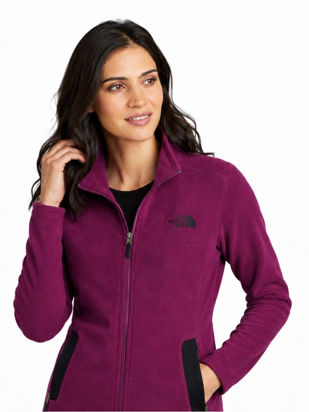 The North Face FlashDry Fleece Full Zip Jacket Purple Women Size S